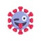 Funny coronavirus emoticon flat icon
