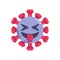 Funny coronavirus emoticon flat icon