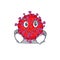 Funny coronavirus particle mascot character showing confident gesture