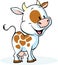 Funny cow cartoon standing and smiling