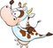 Funny cow jumping - vector cartoon