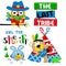 Funny cowboy animal cartoon vector set for baby