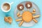 Funny crab made from cookie and melted chocolate