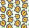 Funny crazy melt smile smiley faces, seamless pattern. Hippie groovy smile. Vector illustration