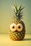 funny crazy smiling cartoon graphic pineapple