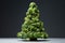 Funny creative christmas tree made with broccoli. Healthy food winter holidays. New year season with vegan diet