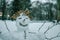 Funny creative snowman portrait