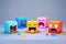 Funny cubes with different emotions