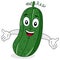 Funny Cucumber Character Smiling