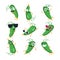 Funny cucumber - vector isolated cartoon emoticons