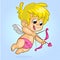 Funny cupid with bow and arrow. Illustration of a Valentine\'s Day. Vector