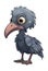 Funny and cute bird transparency sticker, Shoebill Stork