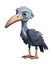 Funny and cute bird transparency sticker, Shoebill Stork