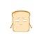 Funny cute bread character. Vector flat bread character feel Confused. isolated on white background. Bread character concept