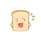 Funny cute bread character. Vector flat bread character mocking. isolated on white background. Bread character concept