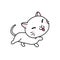Funny and cute cartoon cat
