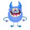 Funny and cute cartoon monster werewolf character.