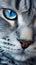 Funny and Cute Cat Wallpapers for Android with Detailed Facial Features in Silver .