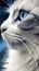 Funny and Cute Cat Wallpapers for Android with Detailed Facial Features in Silver .