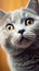 Funny and Cute Cat Wallpapers for Android with Detailed Facial Features in Silver.