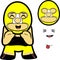 Funny cute chibi mexican wrestler cartoon expressions pack