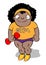 Funny cute chubby black girl at school gym