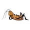 Funny cute cockroach icon cartoon vector. Creepy scared