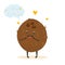 Funny cute coconut character, keto diet lover