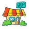 Funny and cute colorful retail shop