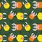 Funny and cute colorful vikings seamless pattern.