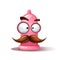 Funny, cute, crazy condom illustration. Mustache, whisker smiley