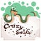Funny, cute, crazy snake characters. Paper banner illustration.