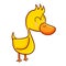 Funny and cute duck smiling - vector.