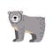 Funny and cute grey bear animal. Arctic and Antarctic polar bear in cartoon style. Flat vector illustration