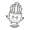Funny cute happy cactus characters bundle set. Vector hand drawn cartoon kawaii character illustration icon.Cute cactus
