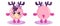 Funny cute kawaii moose or deer with round body and hair in flat design with shadows front and back.