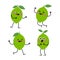 Funny cute lime character vector isolated