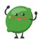 Funny cute lime character vector isolated. Happy cartoon food