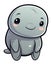 Funny and cute manatee transparency sticker