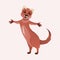 Funny cute mongoose. Cartoon Illustration for children`s