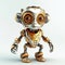 Funny and cute monkey robot, robotic ape animal isolated over white background. Created with generative Ai