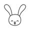 Funny cute rabbit little head animal cartoon thick line