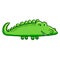 Funny and cute rounded crocodile smiling happily