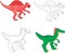 Funny cute spinosaurus. Educational game for kids