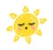 Funny cute sun. Happy smiley sun character. Vector hand drawn doodle sunny icon