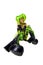 Funny cyber goth girl with bright green hair