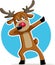 Funny Dabbing Reindeer Vector Cartoon