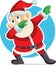 Funny Dabbing Santa Claus Vector Cartoon