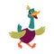 Funny Dabbling Duck Character Walking Vector Illustration