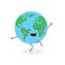 Funny dancing cartoon globe character vector illustration
